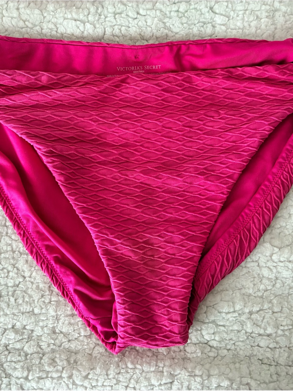 Victoria's Secret Vibrant Pink Textured Bikini Bottom